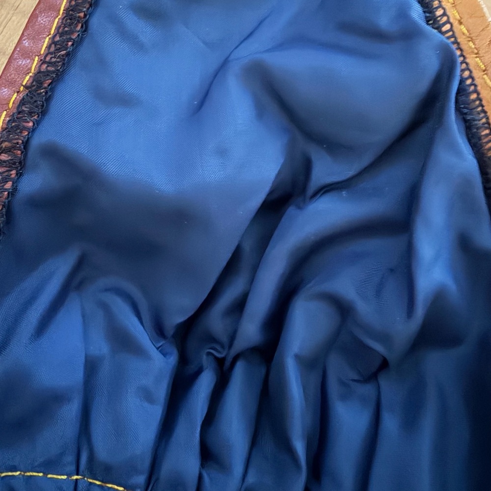 Vintage Handmade Unique Patchwork Leather & Denim… - image 5